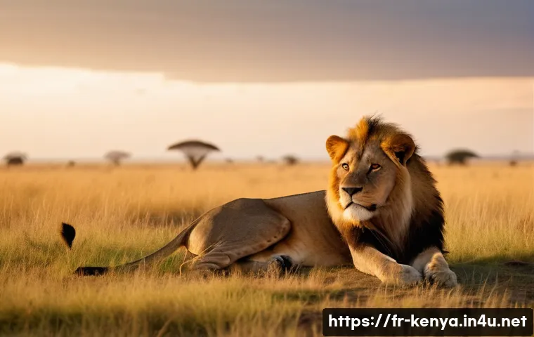 케냐에서 사파리 사진 찍는 법 - A professional wildlife photographer on safari in Kenya during golden hour, using a high-quality DSL...