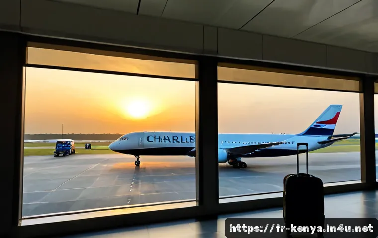 케냐로 가는 직항 노선 - Photorealistic wide-angle view of a modern long-haul passenger jet preparing for departure at Paris ...